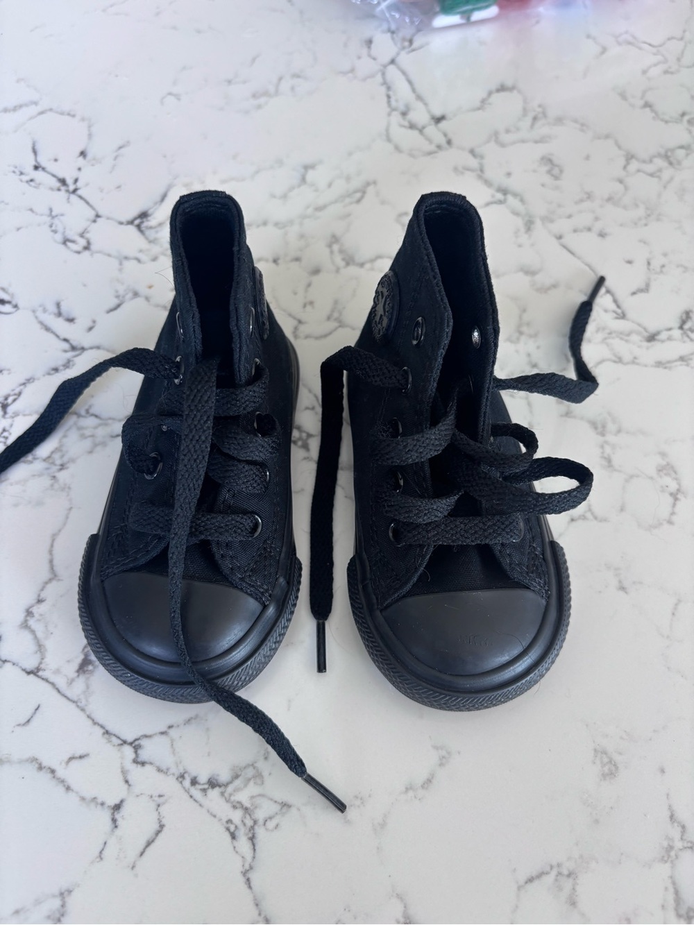 Baby Black High Top Converse Chuck Taylor’s
